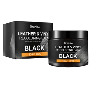 Balsamo colorante per pelle nera Brunizo 50g, crema di riparazione per scarpe, divani e borse.