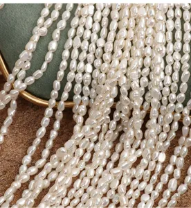 Natural freshwater pearl loose beads irregular shape high luster DIY jewelry making 4-4.5mm