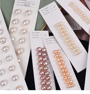 Großhandel natürliche Süßwasserperlen Cabochons Knöpfe halbgebohrt DIY Ohrringe Zubehör