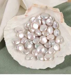 Natural freshwater pearl baroque button loose beads 11-12mm DIY jewelry making parts