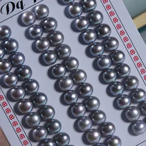 Perla d'Acqua Dolce Grigio Forma Bottone Mezzo Forato Perle Sciolte per DIY Gioielli Orecchini Anello Materiale Irradiato Grado 4A Perle