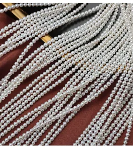 Fili di perle d'acqua dolce baby rotonde 3.5-4mm per collana fai da te creazione gioielli 40cm