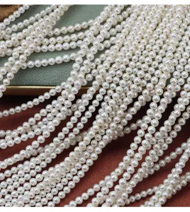 Fili di perle d'acqua dolce naturali 3.5-4mm perle baby rotonde collana fai da te semilavorato