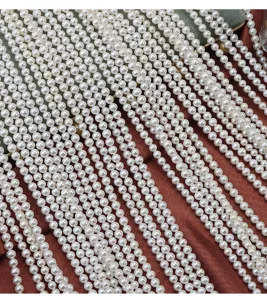 Filo di perle d'acqua dolce naturali, 3.5-4mm baby perle, perfetto per creare gioielli fai da te.