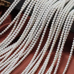 Fili di perle d'acqua dolce naturali 3.5-4mm piccole perle baby sfuse per creazione gioielli.