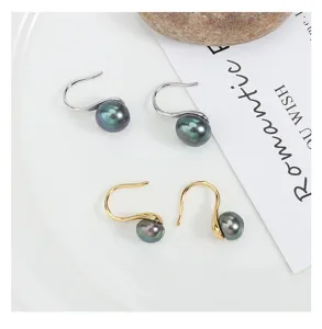 Natürliche Süßwasserperlen Ohrringe mit 925 Silber Haken, elegantes minimalistisches Design.