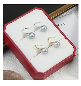 Elegante Süßwasserperlen Ohrhänger aus S925 Sterling Silber, minimalistischer Damenschmuck.