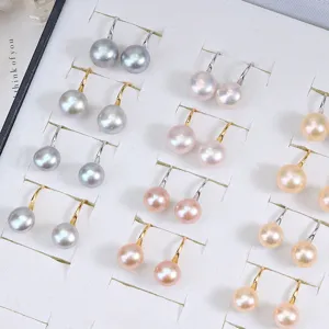 Natürliche Süßwasserperlen Ohrringe mit 925er Silber Haken, elegante minimalistische Schmuck.