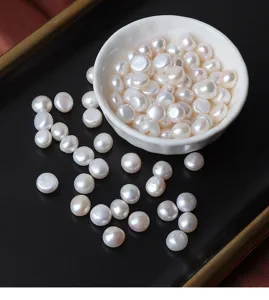 8mm natuurlijke zoetwaterparel platte ronde losse kralen voor DIY oorbellen sieraden maken