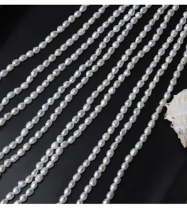 Natürliche Süßwasserperlen Stränge, 3-3.5mm Barockperlen für DIY Schmuckherstellung.