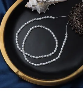 Natürliche Süßwasserperlen lose Strang, 3-3.5mm kleine Barockperlen für DIY Schmuckherstellung.
