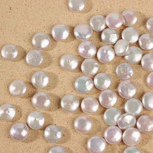Natural freshwater baroque button pearl loose beads 11-12mm DIY jewelry making accessories