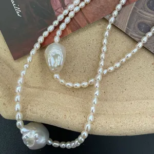 Natürliche Süßwasser Barock Perlen Halskette unregelmäßige handgemachte Choker Schmuck
