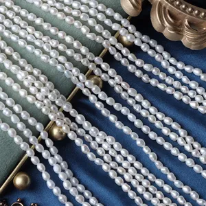 Natürliche Süßwasserperlen Saatperlen Gewinde Reisperle Lose Perlen Für DIY Schmuckherstellung Handgefertigte Halsketten Armbänder Zubehör