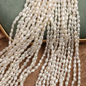 Natural freshwater pearl loose beads baroque shape 4-4.5mm high luster DIY jewelry making.