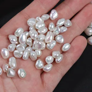 Natural baroque freshwater pearls loose beads 6.5-7mm strong luster DIY earring accessories