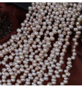 Detailed view of natural freshwater pearls loose beads, ideal for DIY handmade jewelry crafting.