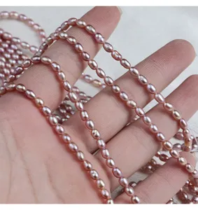 Süßwasser Reisperlen Stränge 3-3.5mm lose Perlen für DIY handgemachte Schmuckherstellung Detail