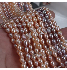 6mm druppel natuurlijke zoetwaterparel losse kralen voor DIY handgemaakte sieraden maken.