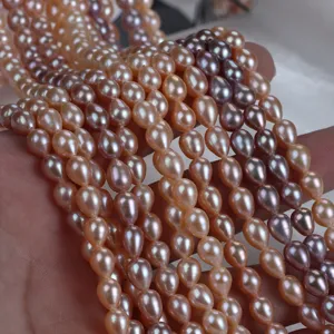 6mm Druppel Zoetwater Parel Strengen Kleurrijke Losse Kralen DIY Sieraden Maken Materialen