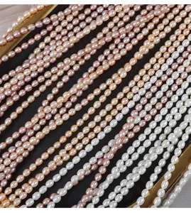 Perle di riso d'acqua dolce naturali 4.5-5mm sfuse per creazione di gioielli fai da te