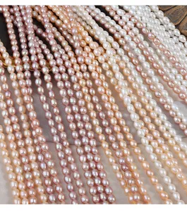 Perle di riso d'acqua dolce naturali perle sfuse 4.5-5mm filo per creazione gioielli