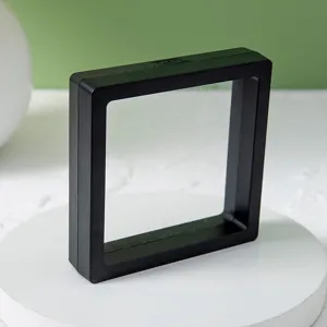 Schwarzes quadratisches Schwebendes Display-Box 3D-Aufhängungsrahmen für Schmuck Münzen Aufbewahrung.