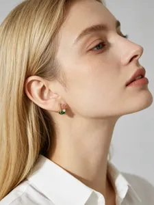 Orecchini design buco da golf con perla e bandiera numero 18, argento sterling 925 alla moda.
