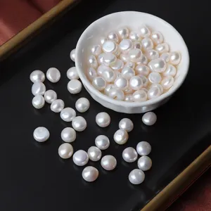 Natuurlijke zoetwaterparel losse kralen wit barok plat rond DIY oorbellen sieraden maken 8mm