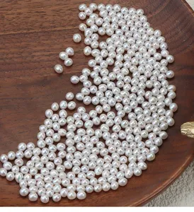 3-3.5mm natürliche Süßwasserperlen lose Perlen, lochlose Reiskorn Perlendetails für Schmuck DIY