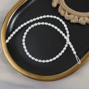 Perle di acqua dolce naturali 4.5-5mm perle di riso sfuse DIY creazione di gioielli filo 38cm