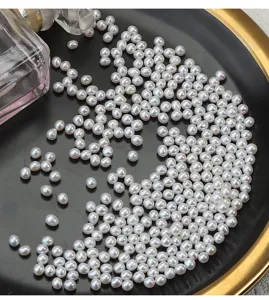 Natürliche Süßwasser Reisperlen 3-3.5mm ungebohrt Mini Perlen für DIY Schmuck Detail.