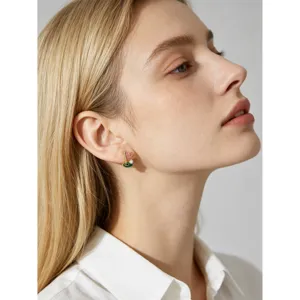 Orecchini a lobo smaltati buco da golf in argento sterling 925 design di nicchia unico donna