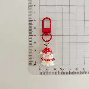 Lindo llavero de muñeco de nieve de Navidad colgante de bolso bonito regalo festivo.