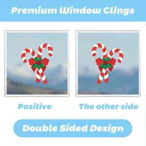 Weihnachten Zuckerstange Fensteraufkleber doppelseitig Glas Deko Aufkleber neu!