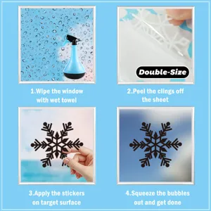 Pegatina estática de ventana de copo de nieve de Navidad para decoración de vidrio fácil.