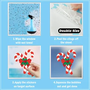 Weihnachten Fenster statische haftende Zuckerstange Glas Aufkleber 4-Schritte Anleitung
