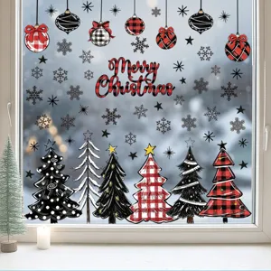 Navidad pegatinas de ventana estaticas arbol de navidad copo de nieve decoracion