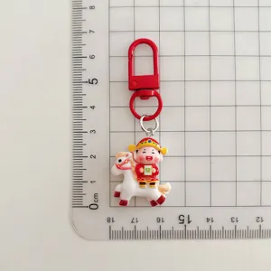 Año Nuevo llavero dios de la riqueza lindo dibujos animados bolso amuleto regalo