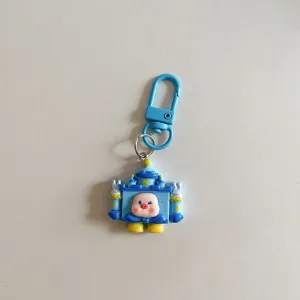 Cute cartoon pig castle keychain backpack pendant student gift exquisite accessory detail view
