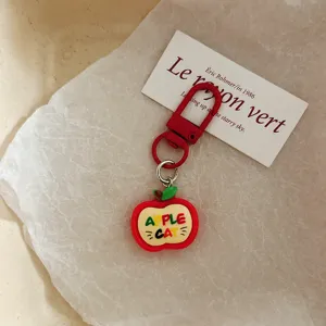 Cute apple cat keychain cartoon bag charm stylish student backpack accessory gift