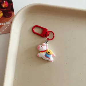 Cute cartoon horse keychain pendant, creative bag charm for school backpack, new year gift