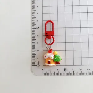Christmas gingerbread house keychain cute holiday bag charm with durable metal clasp