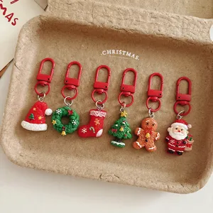 Cartoon Christmas Santa Claus Christmas Tree Keychain Bag Pendant Cute Student Backpack Ornament Christmas Holiday Gift