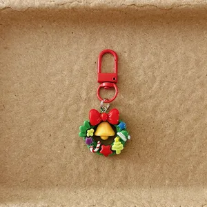 Süßer Cartoon Weihnachts-Kranz Schlüsselanhänger und Taschenanhänger, perfektes Weihnachtsgeschenk.