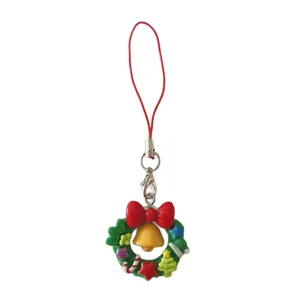 Süßer Weihnachts Handy Anhänger Cartoon Weihnachtskranz Weihnachtsbaum Handy Lanyard Dekoration Geschenk Harz Zubehör