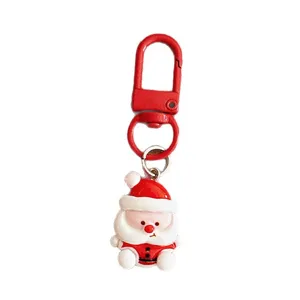 Mignon pendentif porte-clés de dessin animé de père Noël charme de sac cadeau de Noël principal