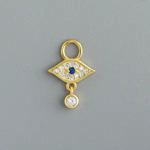 Elegante Ciondolo Orecchino Occhio Malefico Oro Argento Sterling 925 Accessorio Fai