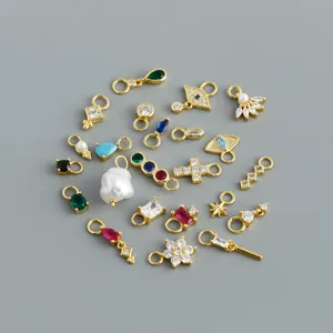 Ciondoli per orecchini DIY in argento sterling 925 dorato accessori gioielli