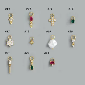 S925 Argento Sterling DIY Orecchino Pendente Zircone Perla Assortimento Stili Nuovo Top